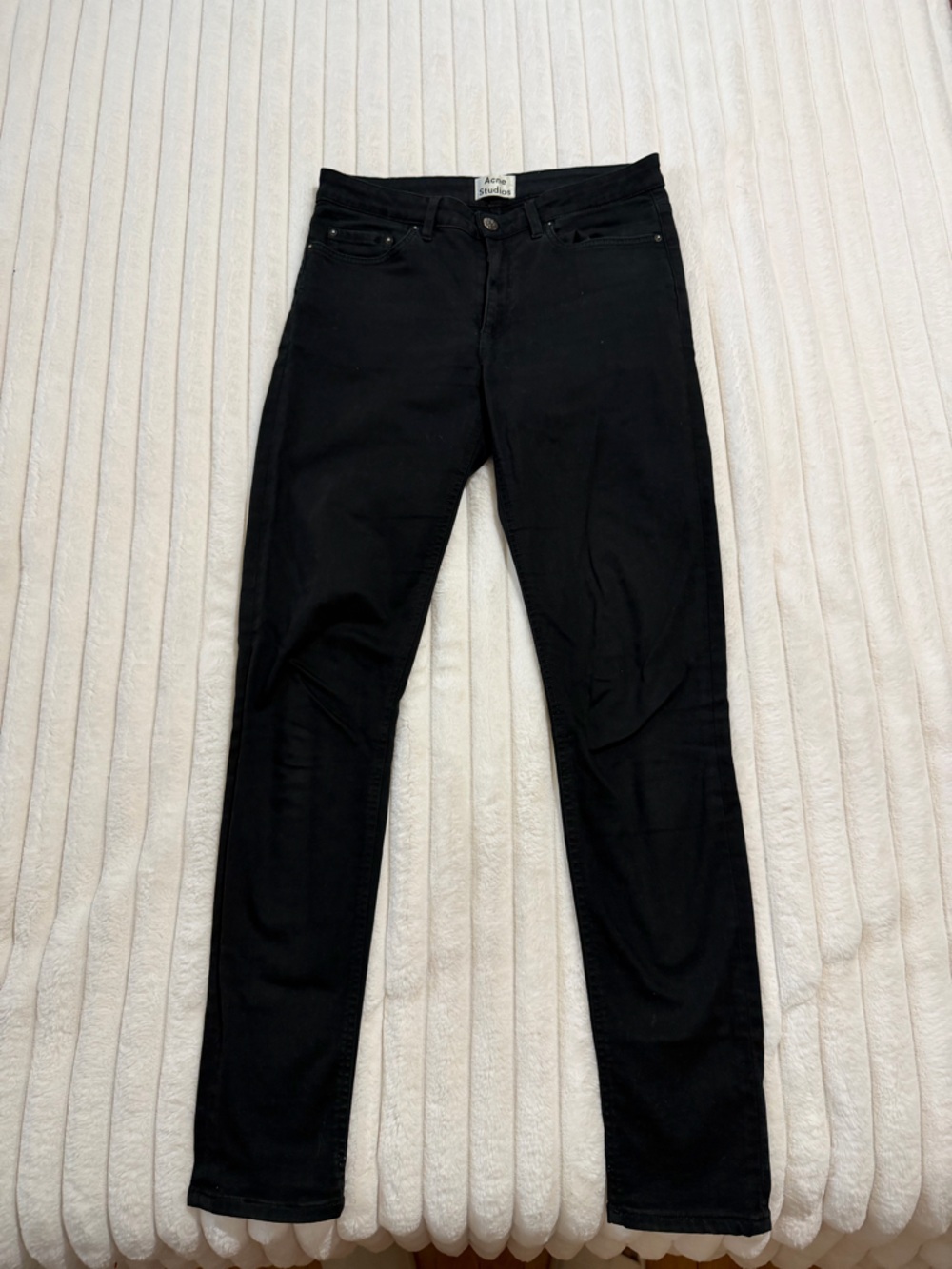 Acne Black Straight Leg Jeans